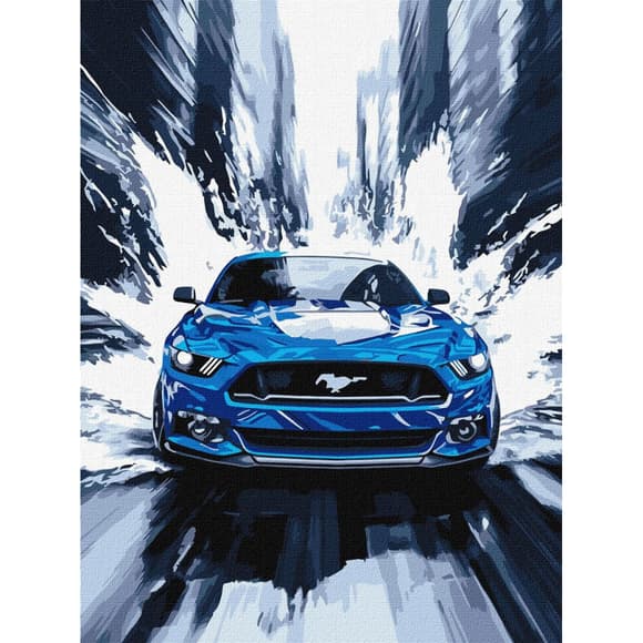 Картина за номерами "Синій мустанг" ©art_selena_ua KHO5159, 30х40 см 