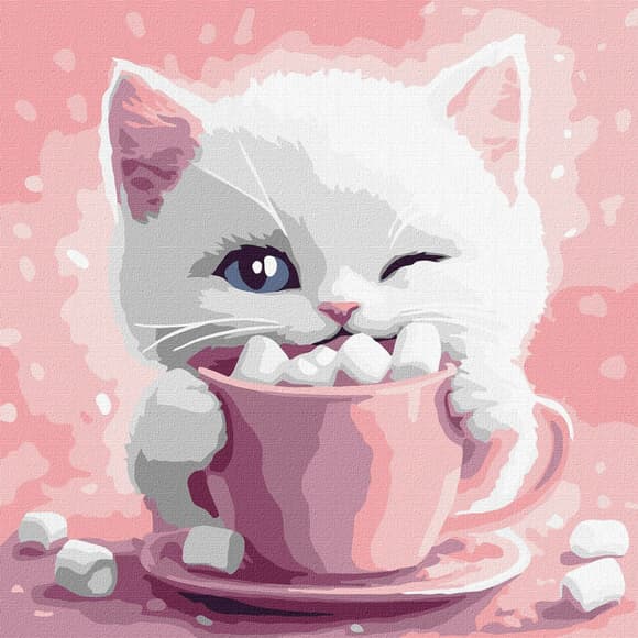 Картина по номерам "Какао для котика (картина № 3)" KHO6768, 30х30 см 