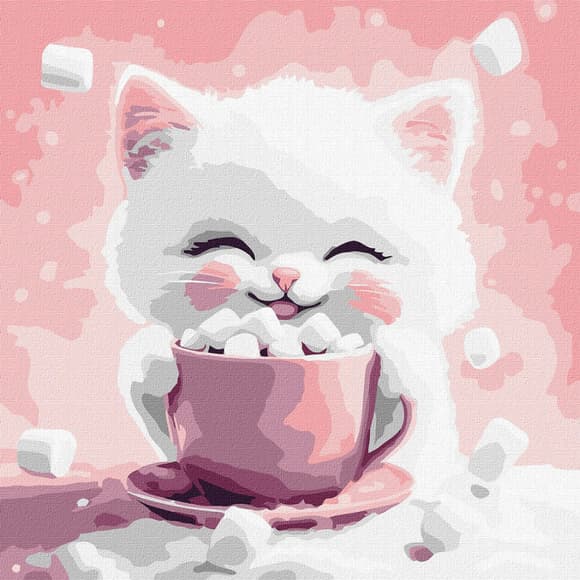 Картина за номерами "Какао для котика (картина № 2)" KHO6770, 30х30 см 