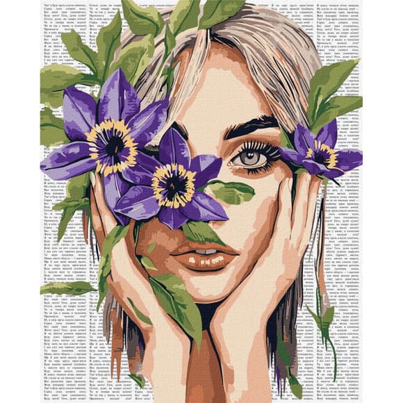 Картина за номерами "Барвиста поезія: Клематис" ©art_selena_ua KHO8582, 40х50 см 