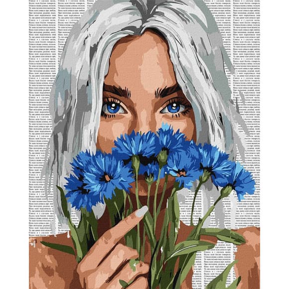 Картина по номерам "Красочная поэзия: Васильки" ©art_selena_ua KHO8584, 40х50 см