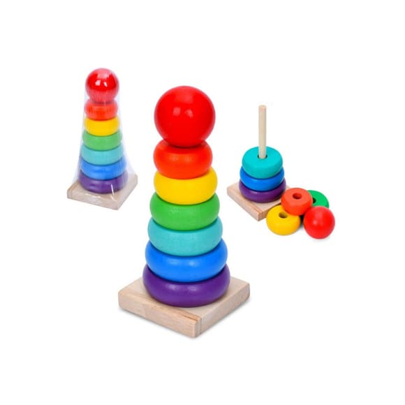 Деревянная игрушка пирамидка MD 0819P 6 колец