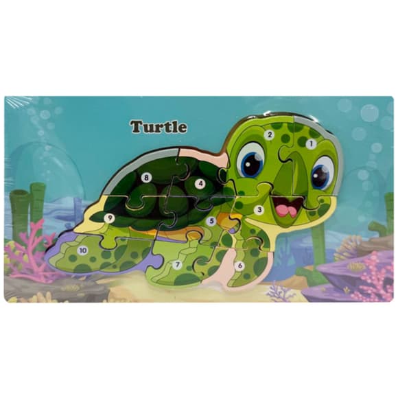 Деревянный пазл-вкладыш "Turtle" MD 1924-2, 10 элементов