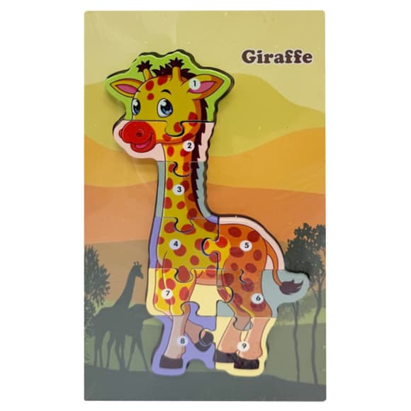 Деревянный пазл-вкладыш "Giraffe" MD 1924-12, 9 элементов