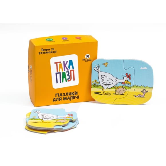 УЦІНКА! Дитячі пазли-половинки "Курочка" Така Мака 960230-UC 6 елементів