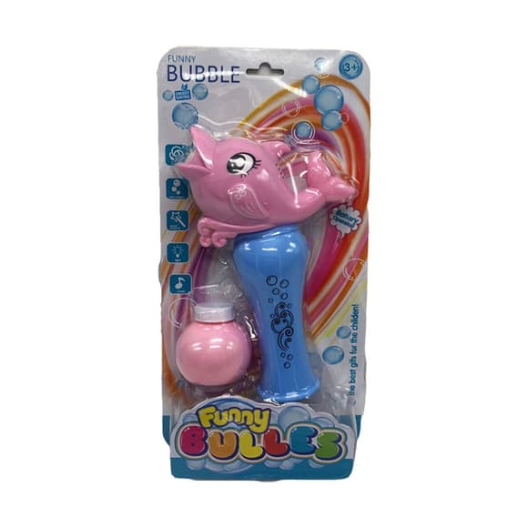 УЦЕНКА!!! Детский генератор мыльных пузырей "Дельфин" Bambi 001-7(Pink)-UC с музыкой