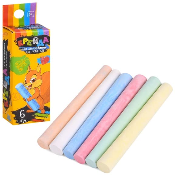 Ме л для рисования на асфальте MK 4708 разноцветный 6 шт