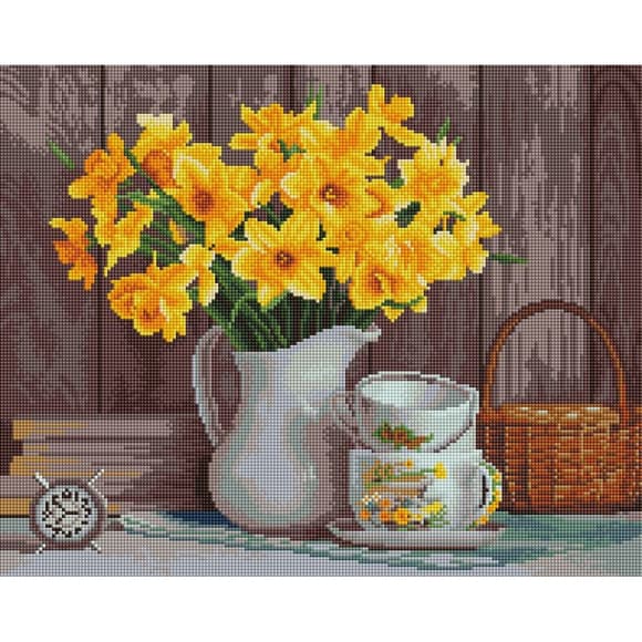 Алмазная мозаика "Натюрморт нарциссов" DBS1010, 40х50 см