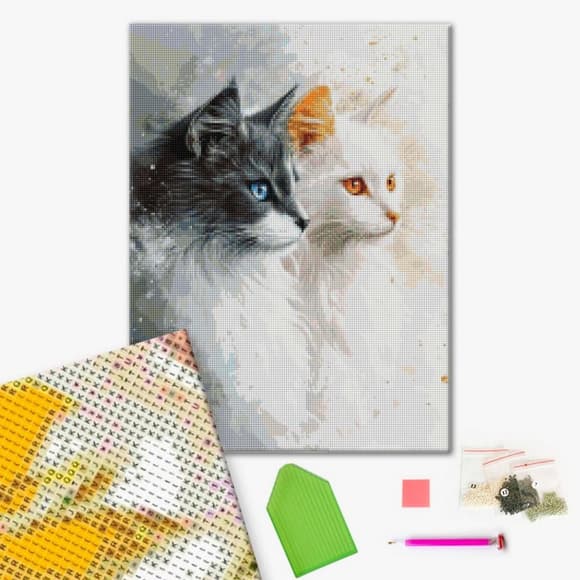 Алмазна мозаїка "Два милих котика" DBS1261, 40х50 см