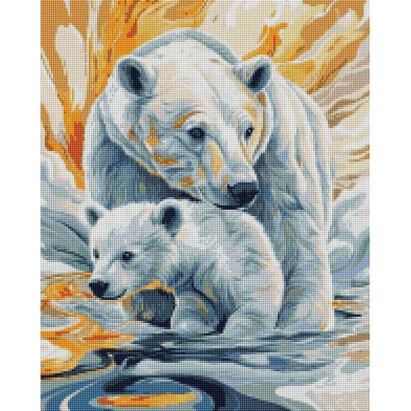 Алмазна мозаїка "Два білих медведя" DBS1263, 40х50 см