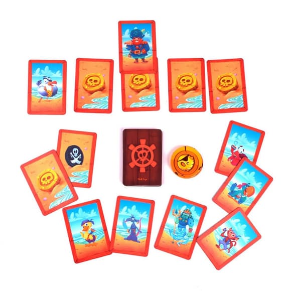 Дитяча карткова гра "Карррамба пірати! Vladi Toys" VT8077-07, 50 карт 12 монет, правила гри