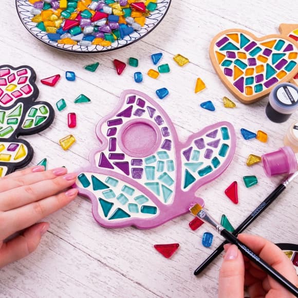 Детский набор для творчества хрустальная мозаика "Подсвечник-Бабочка" MA1004