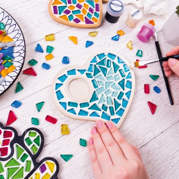 Детский набор для творчества хрустальная мозаика "Подсвечник-Сердце" MA1011