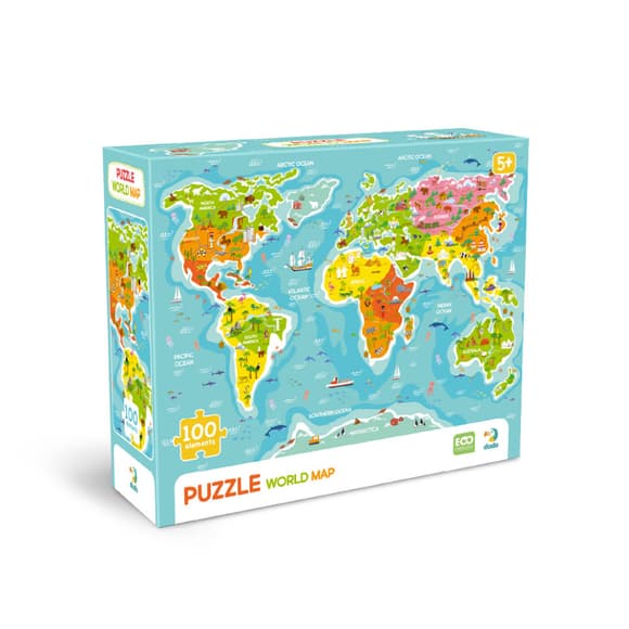 Пазлы классические "Карта мира" 300704, 100 элементов