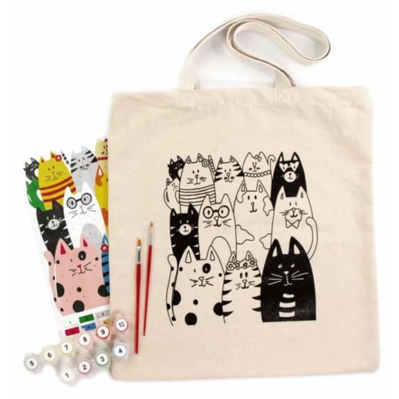 Набор для творчества экосумка-раскраска "Котик" N0003601, 38х42 см