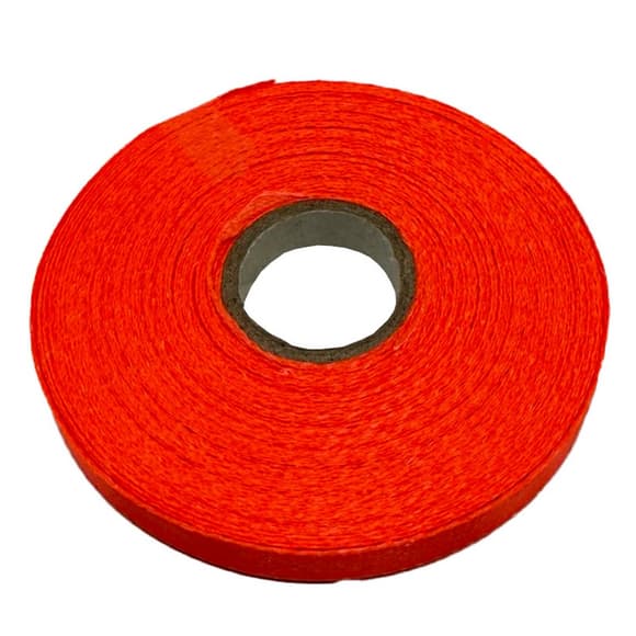 Атласна стрічка для рукоділля АБ-123, 0,6 см x 23 м, оранжевий неон