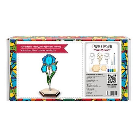 Набор для витражной живописи по номерам "Нежный ирис" FDSGK-013