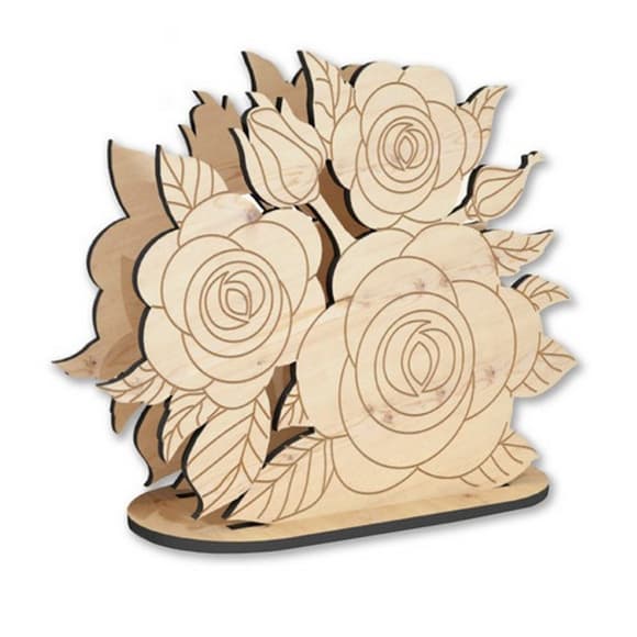 Дерев'яна серветниця для декору "Троянди" FDPO-298