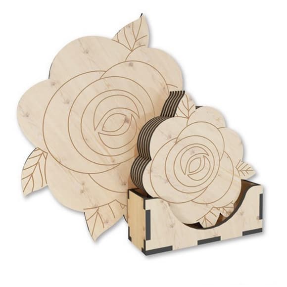 Деревянная подставка под горячее "Розы" FDPO-299