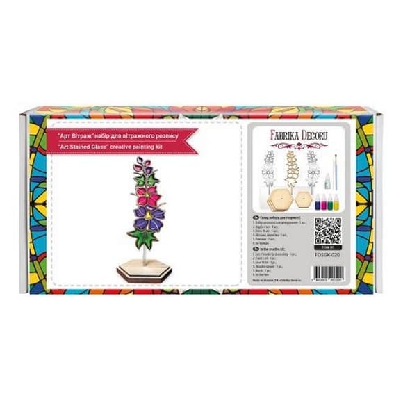 Набор для витражной живописи по номерам "Дельфиниум" FDSGK-020
