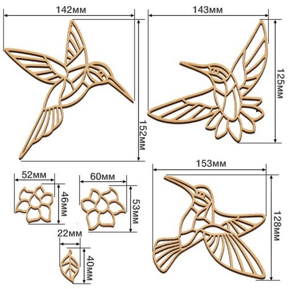 Набор для витражной живописи по номерам "Колибри" FDSGK-07
