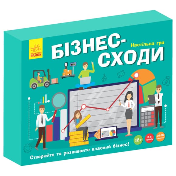 Настольная игра "Бизнес-лестница" РЛ902037У кубик, 5 фишек игроков