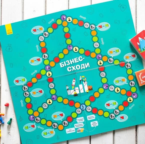 Настольная игра "Бизнес-лестница" РЛ902037У кубик, 5 фиш ек игроков