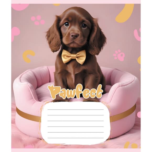 Тетрадь ученическая "Щенята" 012-510126C-1 в косую линию, 12 листов  