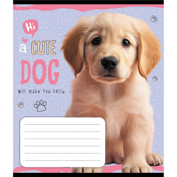 Зошит учнівський "Милий цуценя" 012-520132L-4 в лінію, 12 аркушів 