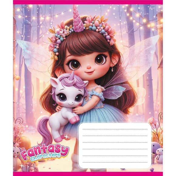 Зошит учнівський "Мій єдиноріг" 012-520170L-4 в лінію, 12 аркушів  