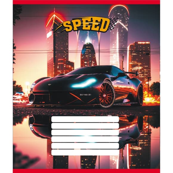 Тетрадь ученическая "Ночные огни" 012-520156L-5 в линию, 12 листов 