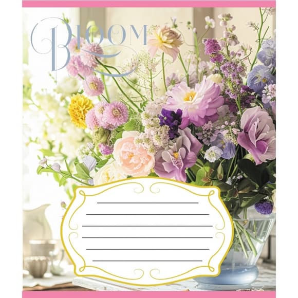 Зошит учнівський "Букети" 018-540154L-4 в лінію, 18 аркушів 