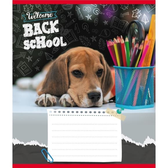 Тетрадь ученическая "Собака студент" 018-540178L-2 в линию, 18 листов  