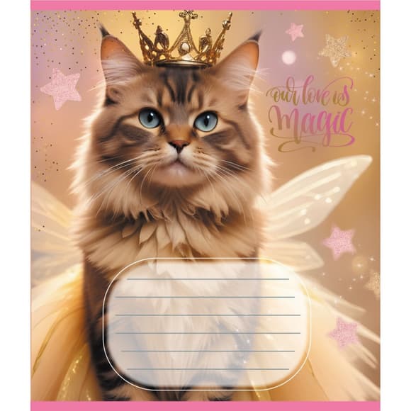 Тетрадь ученическая "Кошка фея" 024-560046L-5 в линию, 24 листа