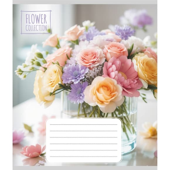 Зошит загальний "Квіткова композиція" 048-600186L-2 в лінію, 48 аркушів 