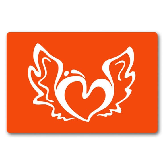 Трафарет для біо-тату Сердечко з крилами c114-15*20см, розмір 15х20 см