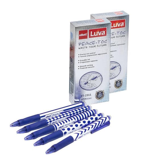 Ручка автоматична "пише-стирає" ET2311-12 синя, упаковка 12 шт