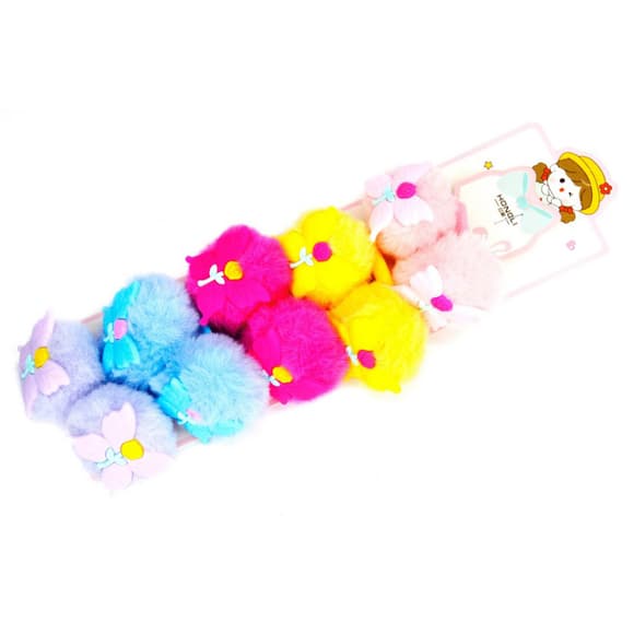 Резинка для волос детская "Шарики с бабочками" 0108-409, 10 штук