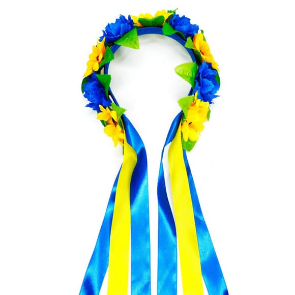 Ободок-венок украинский "Цветы" 0205-759 с объемными цветами