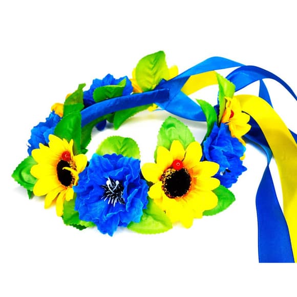 Ободок-венок украинский "Цветы" 0205-759 с объемными цветами