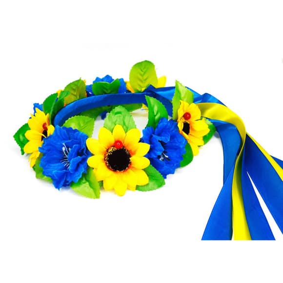 Ободок-венок украинский "Цветы" 0205-759 с объемными цветами