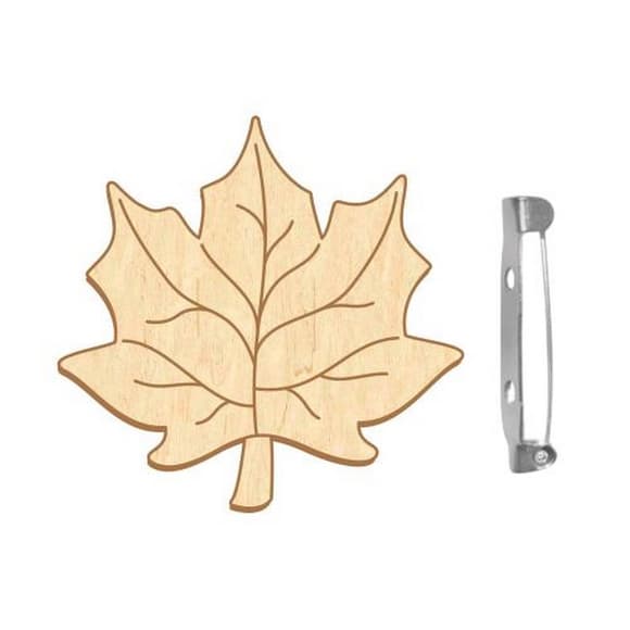 Заготовка броши для раскрашивания "Кленовый лист" FDZB-105