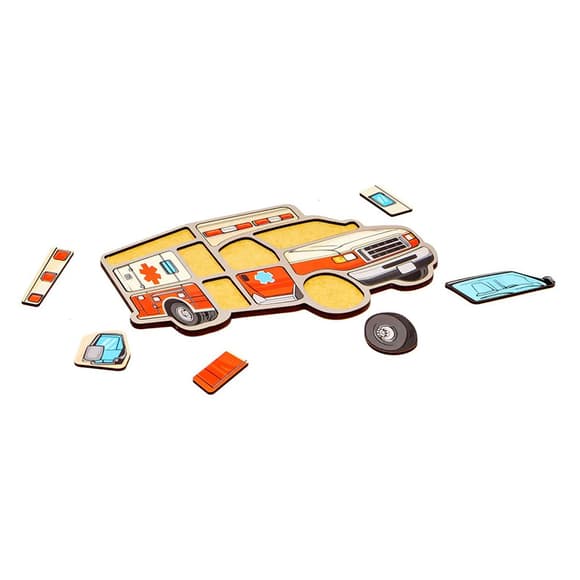 Детский пазл-вкладыш "Скорая" Puz-22969, 12 элементов