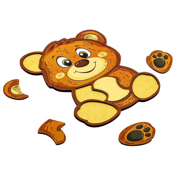 Детский пазл-вкладыш "Мишка" Puz-22956, 10 элементов