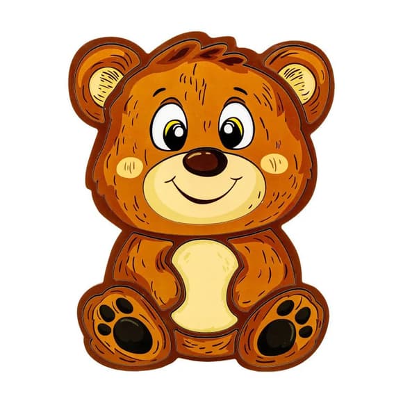 Детский пазл-вкладыш "Мишка" Puz-22956, 10 элементов