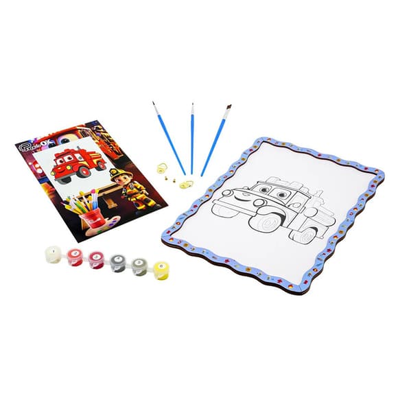 Дитячий набір для розпису по дереву "Пож ежна машина" Puz-22954 формат А4