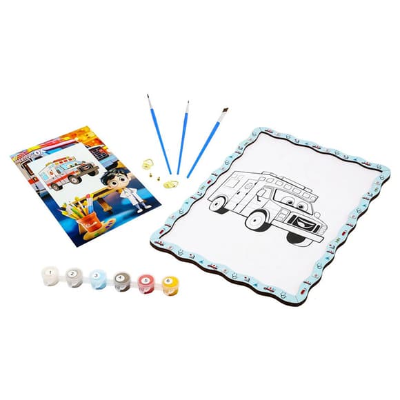 Дитячий набір для розпису по дереву "Мед ична машина" Puz-22955 формат А4