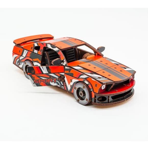 Деревянный 3D конструктор Mustang GT Puz-00641, 162 детали