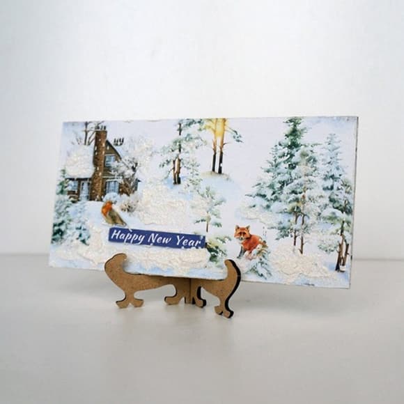 Набір для створення 2 шт вітальних листівок на підставках "Зимовий ліс" FDGCK-049, 20 см х 10 см              