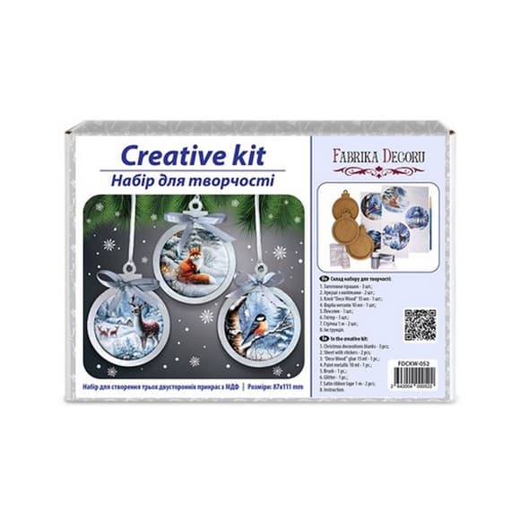 Творческий набор для создания 3-х елочных украшений "Winter Forest" FDCKW-052
